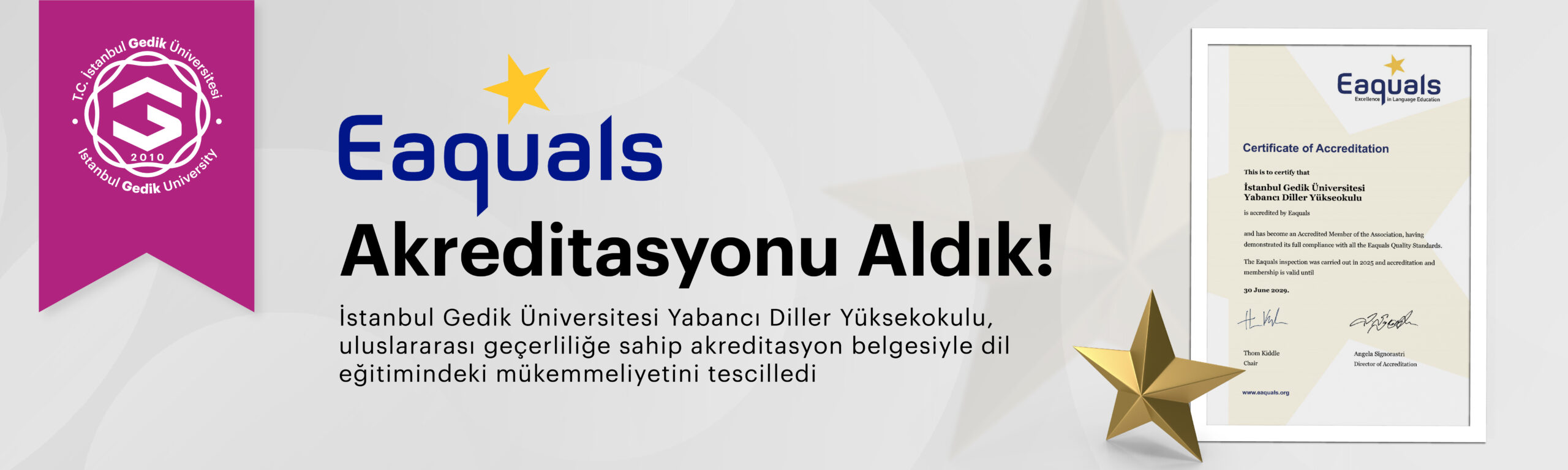 Eaquals Akreditasyon Bannerı
