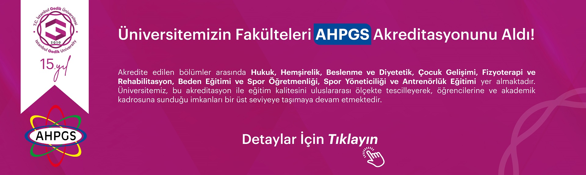 AHPGS Akreditasyonu Alındı Bannerı
