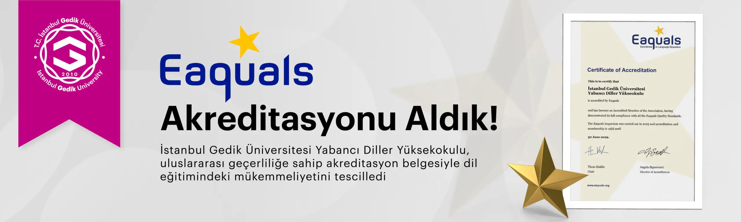 Eaquals Akreditasyon Bannerı